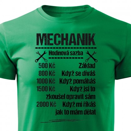 Tričko Mechanik - sazba